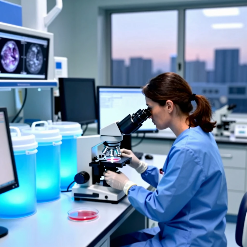 Embryologist working in fertility preservation lab