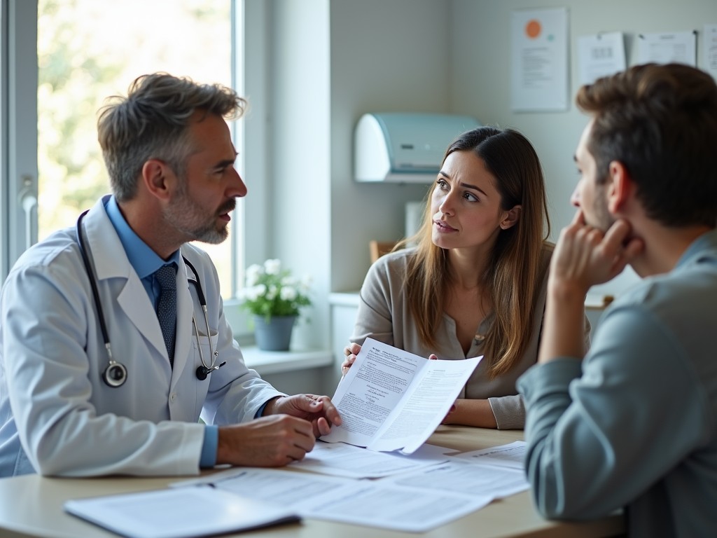 Doctor explaining infertility diagnosis with a patient