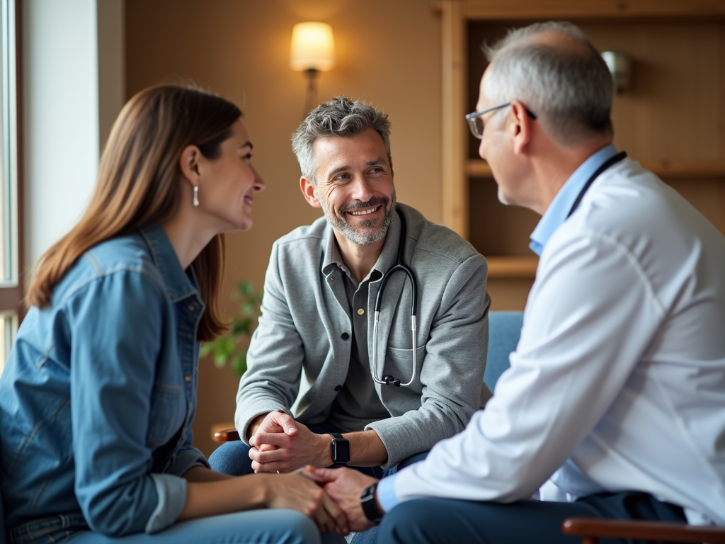 Couple discussing IVF with doctor