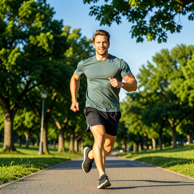 Active man enjoying exercise to naturally improve sperm health