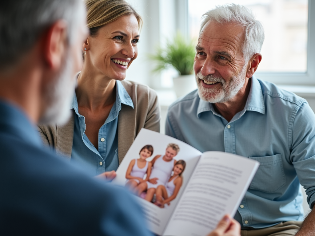 Older couple discussing fertility options with a doctor