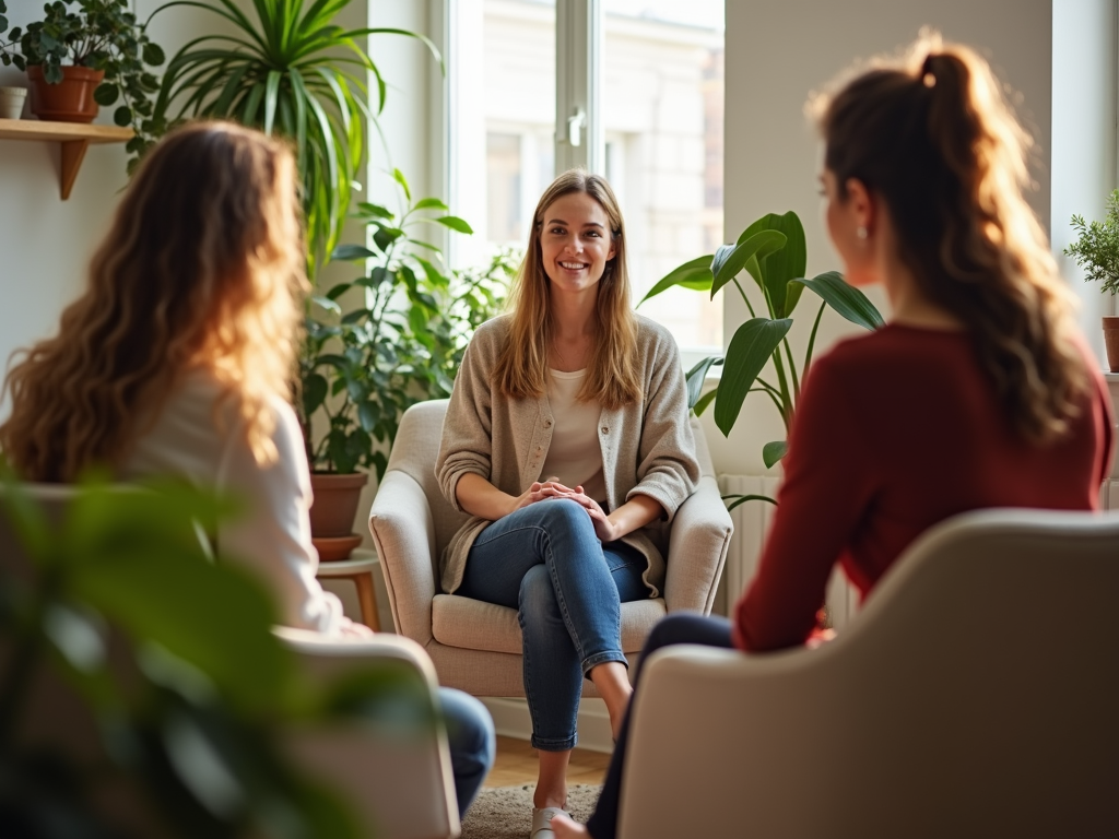 Couple meeting holistic practitioner