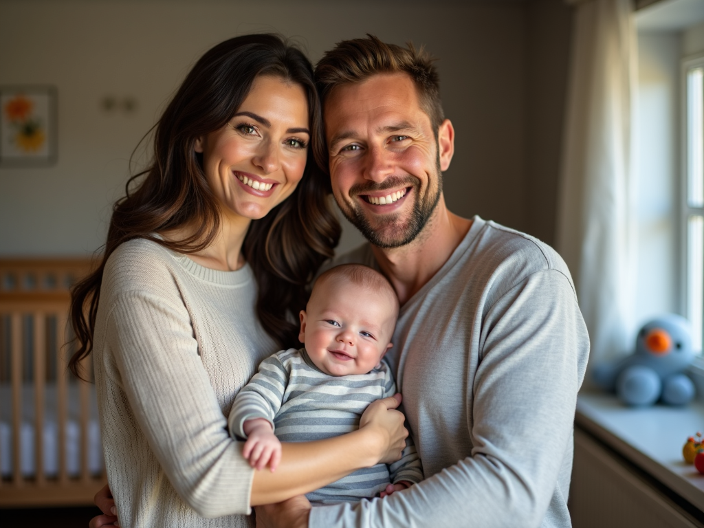 Sarah and Michael with their son Ethan, born through IVF