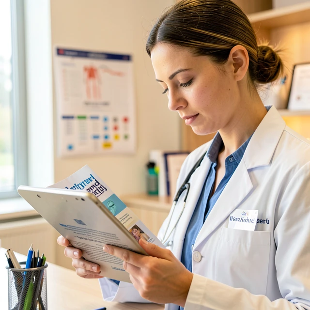 Healthcare professional reviewing Fertility and Sterility research