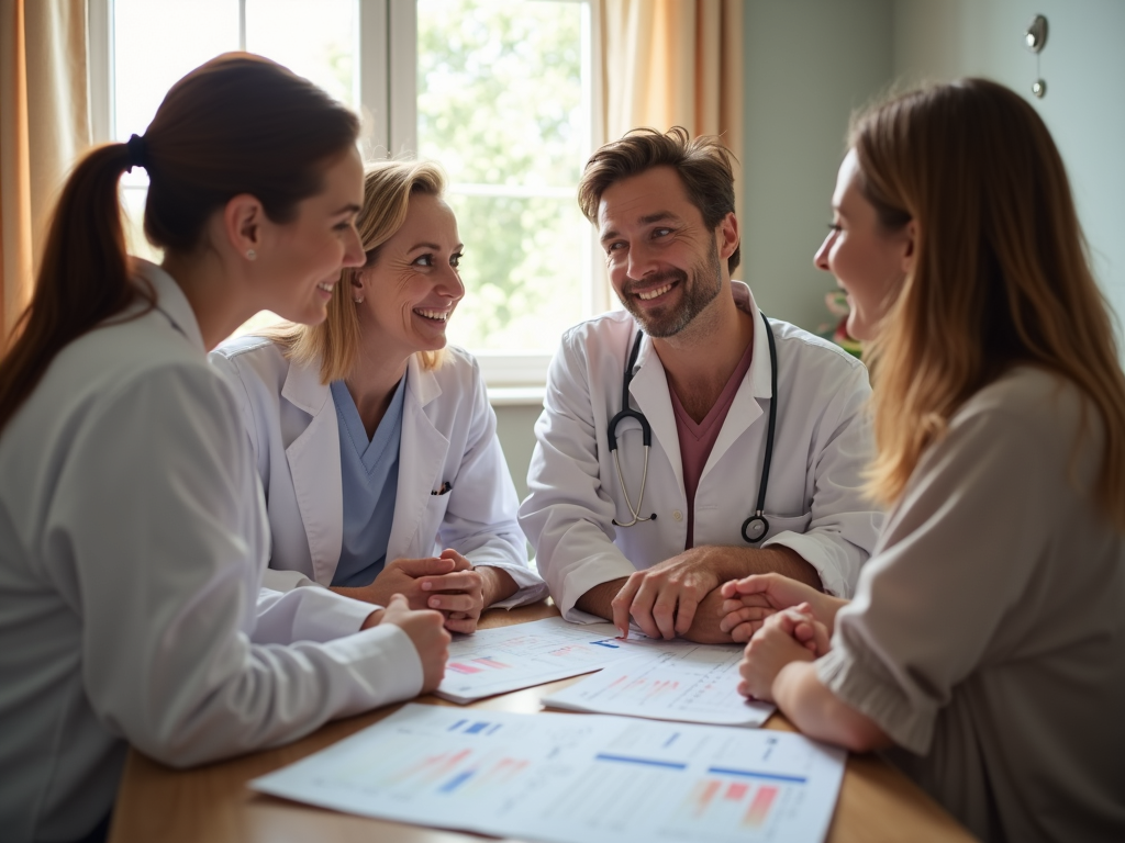 Doctor discussing fertility options with couple