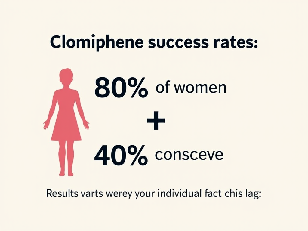Chart of Clomiphene ovulation and pregnancy success rates.