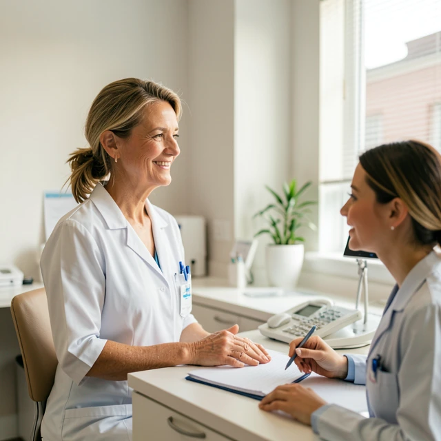 Woman over 40 discussing fertility options with a specialist