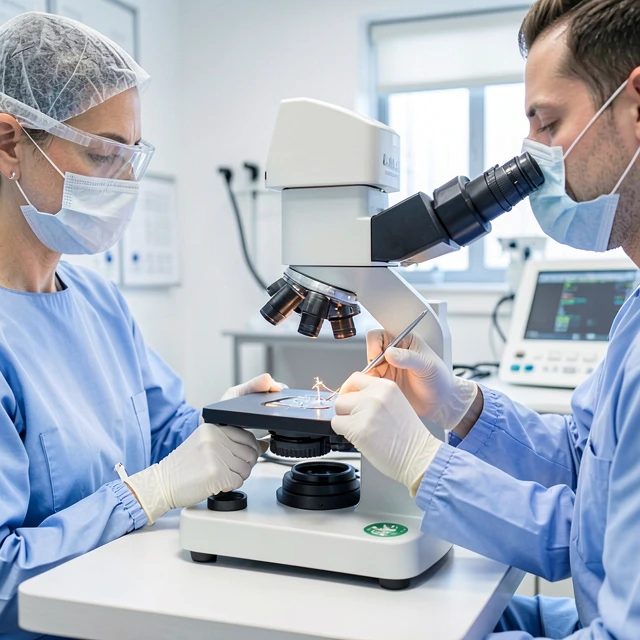 Micro-TESE procedure in fertility lab