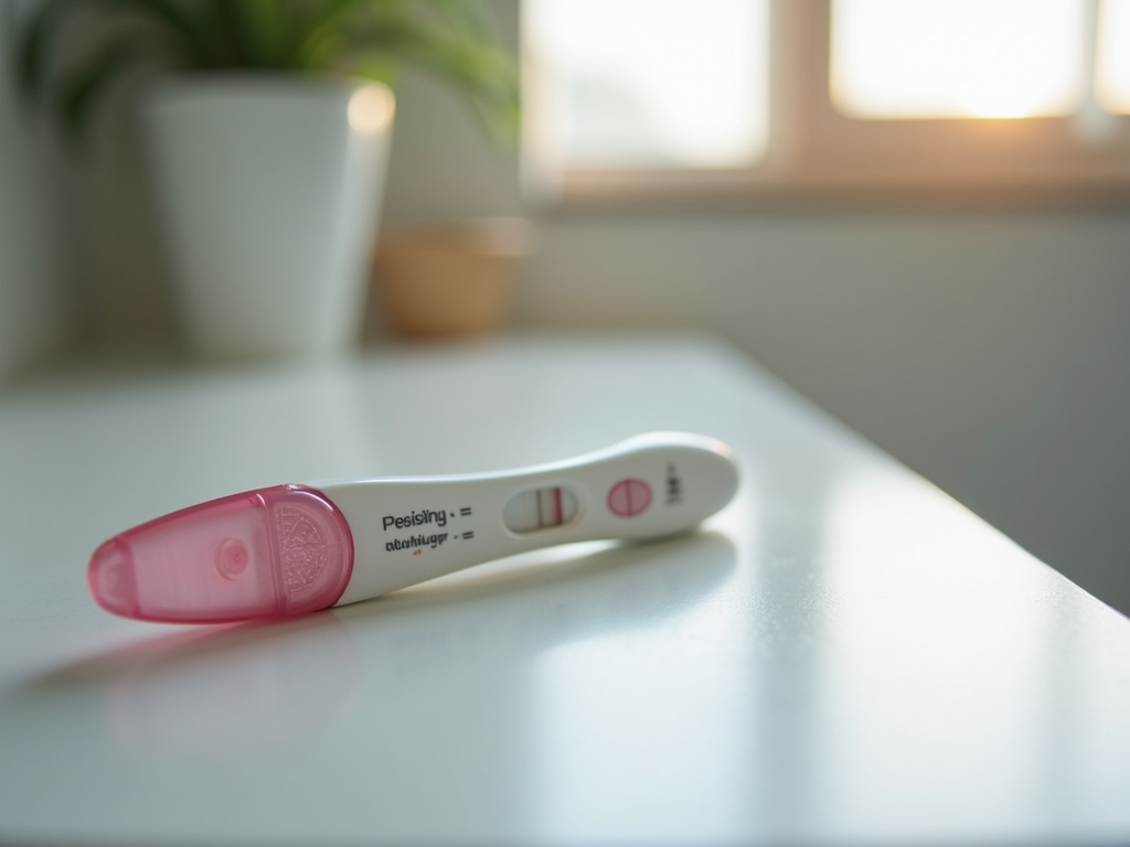 Positive pregnancy test on counter