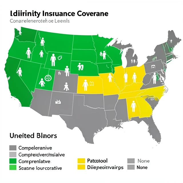 US map showing state-by-state infertility and fertility preservation insurance coverage