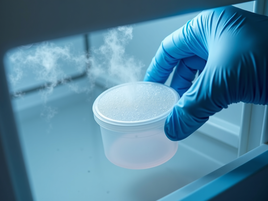 Embryo freezing in progress