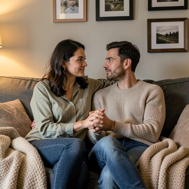 Couple providing emotional support to each other during tough times