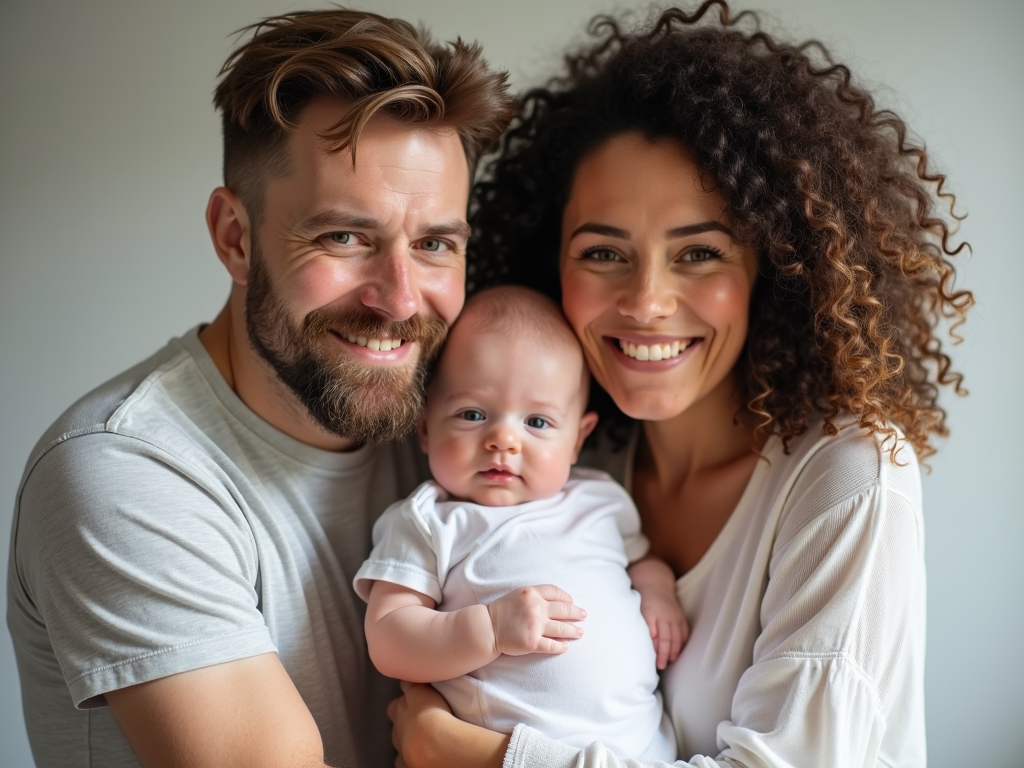 Family celebrating the birth of their IVF-conceived child.