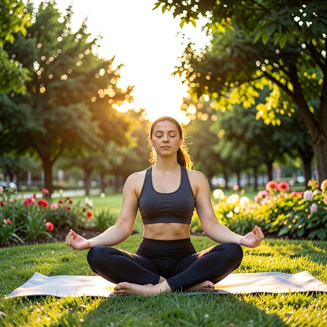 Woman practicing yoga to manage stress for better fertility