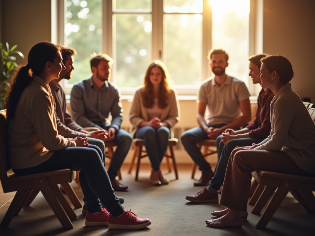 Support group meeting for individuals dealing with infertility