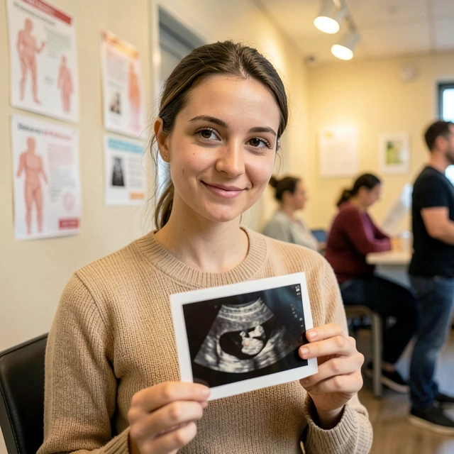 Patient finding comfort in a supportive fertility clinic environment