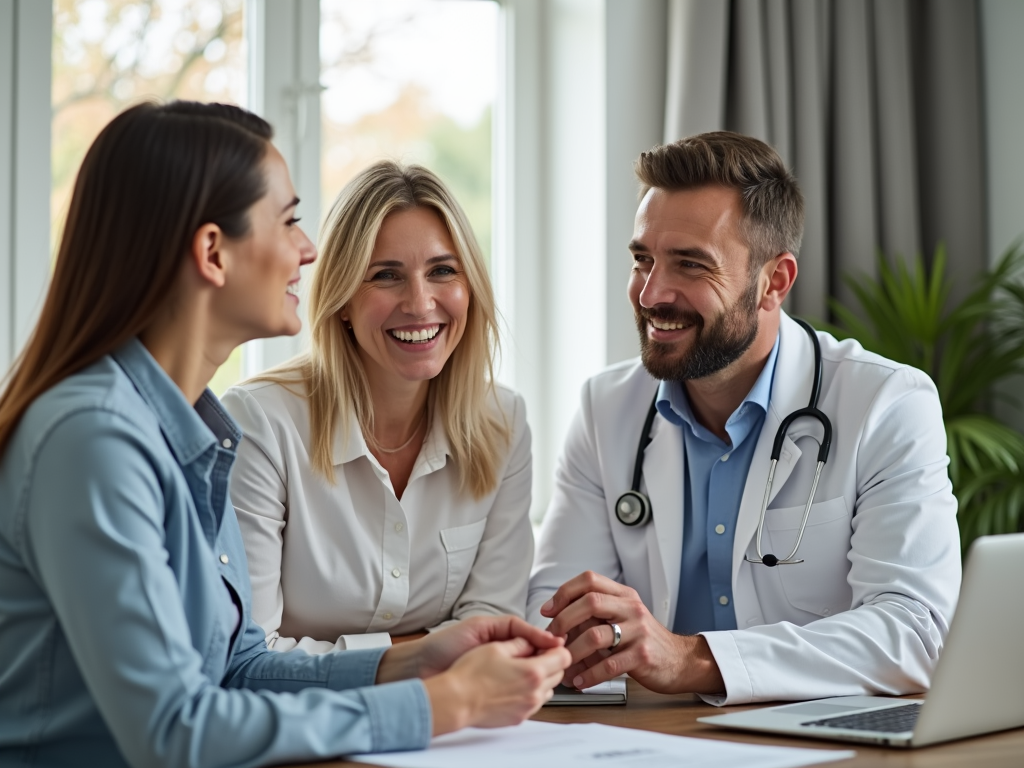 Couple consulting with fertility specialist