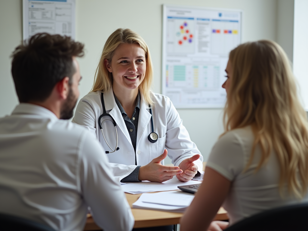 Doctor explaining infertility to a couple