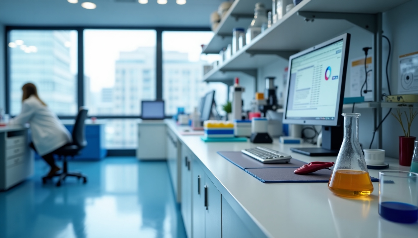 Technology in fertility treatments, showing modern lab equipment