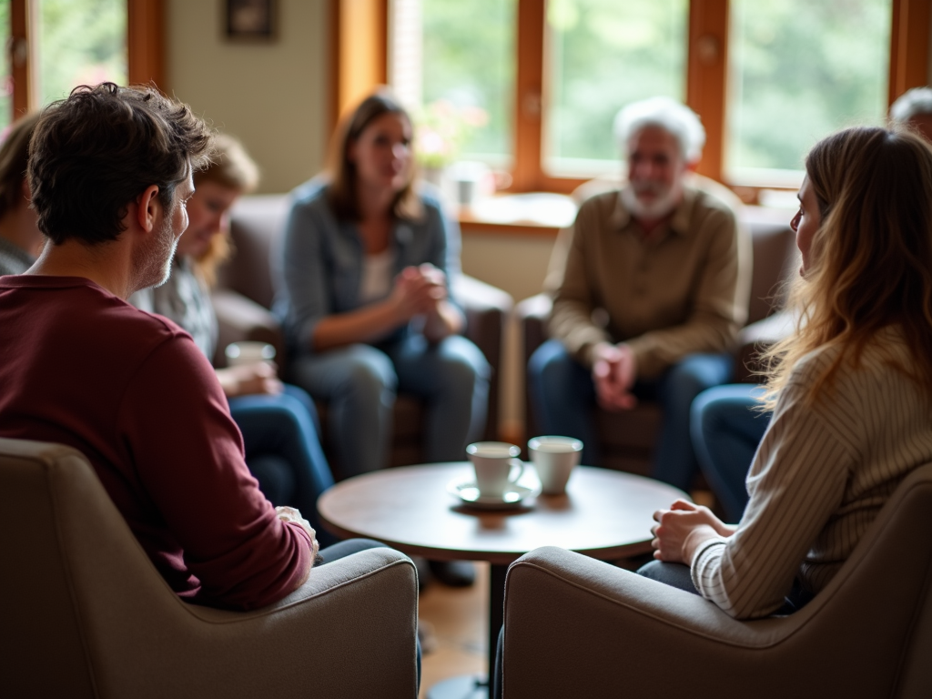 A cancer support group meeting.