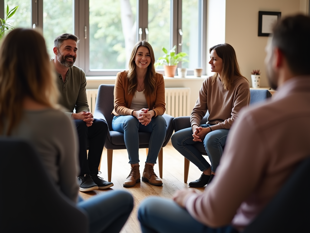 A support group provides a safe space for individuals to share their experiences and find comfort.