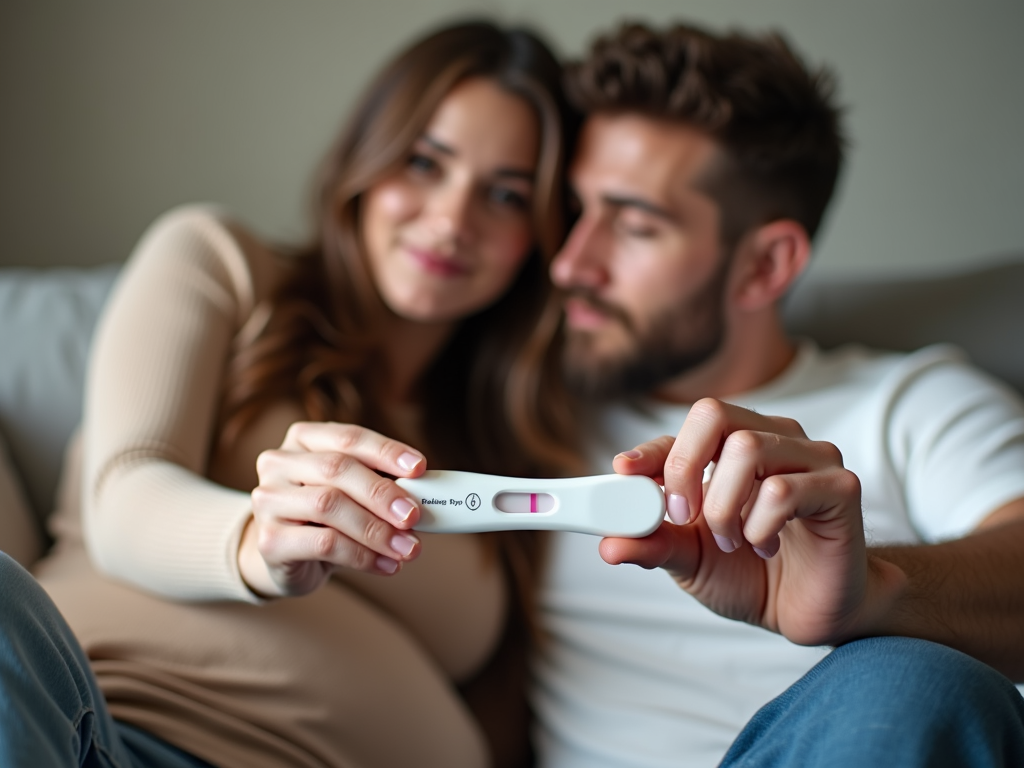 Couple awaiting pregnancy test results