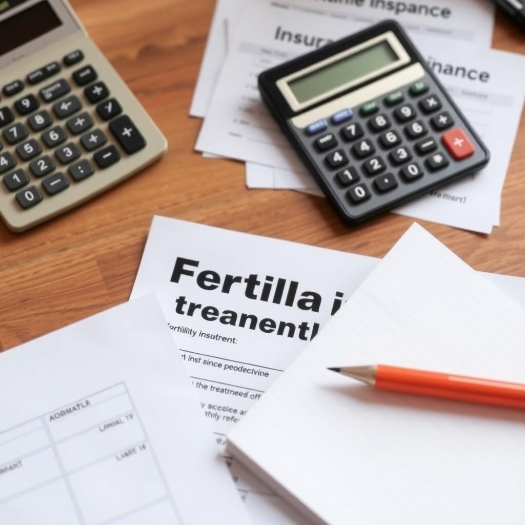 Person calculating fertility treatment costs at a desk.