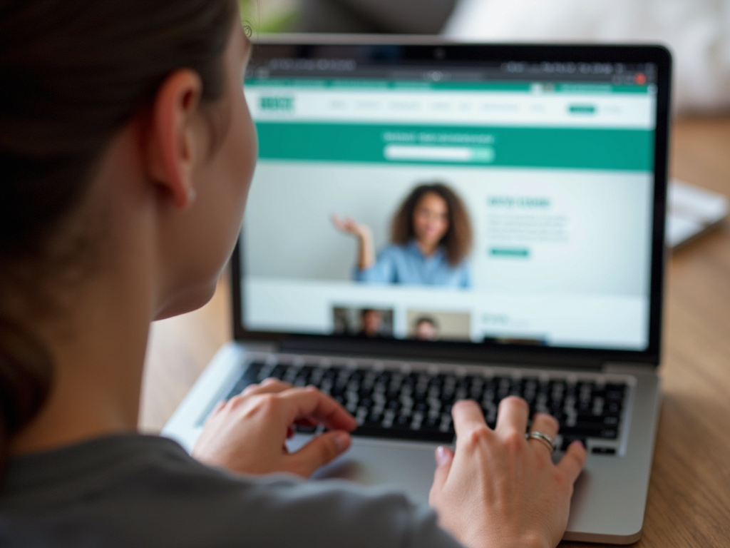 Person searching for support resources online