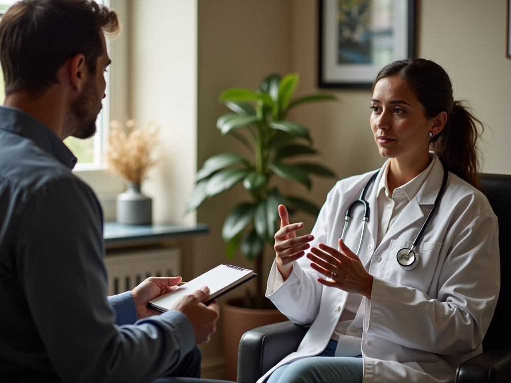 Patient discussing fertility preservation with a doctor