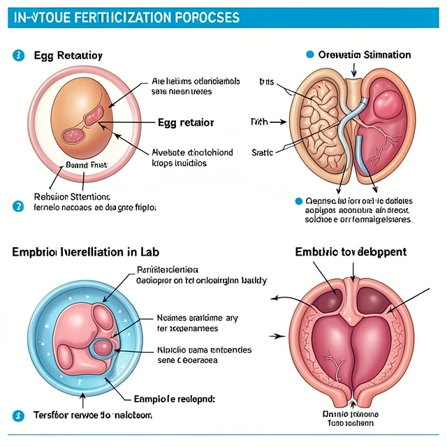 IVF procedure step-by-step illustration
