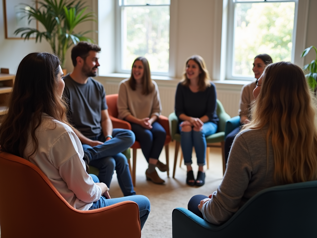 Group of people at a support group meeting.