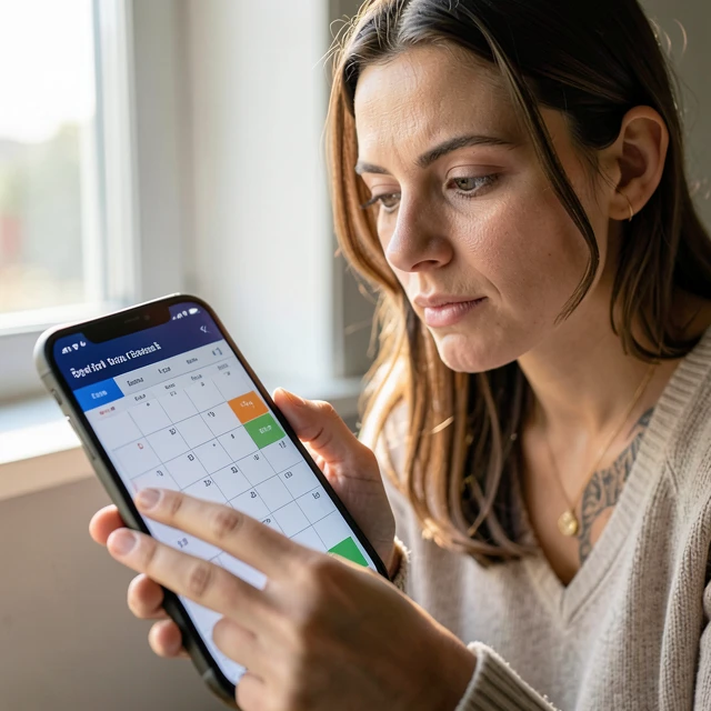 Woman tracking her cycle and managing fertility