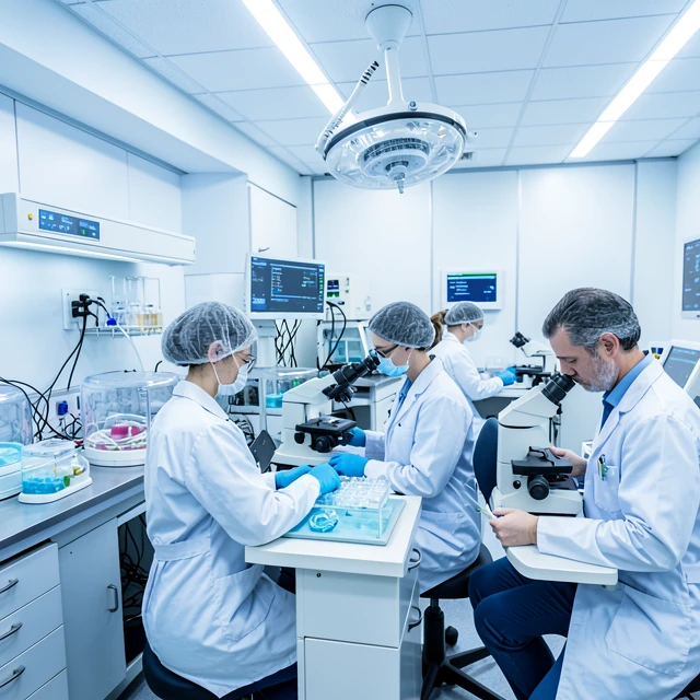 Advanced IVF laboratory showing modern fertility technology