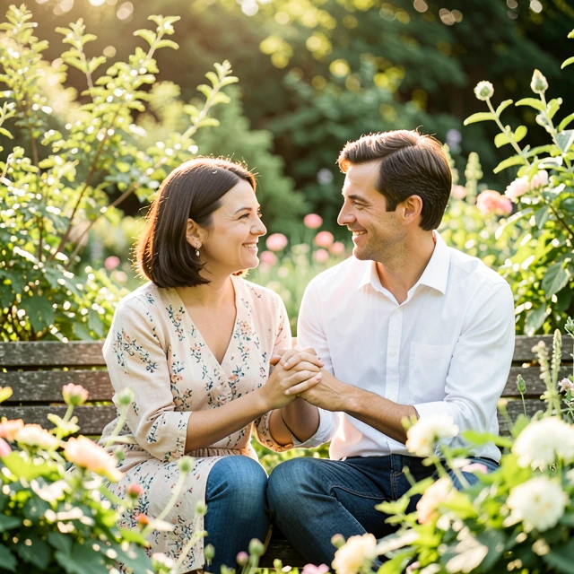 Couple finding calm together in nature