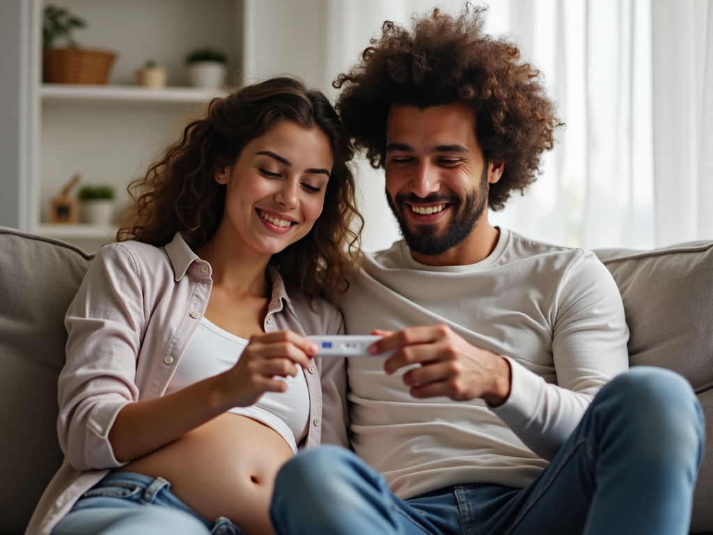 Couple awaiting pregnancy test results