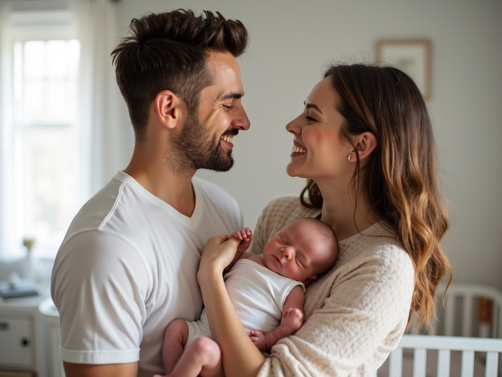 Couple with newborn baby