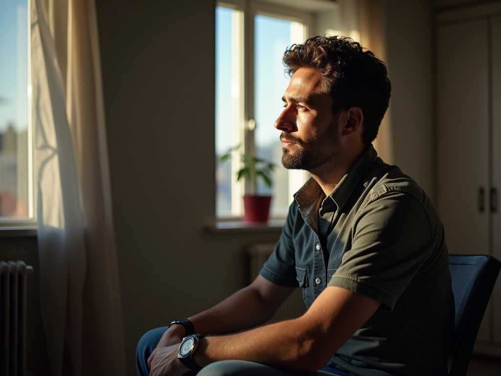 Man reflecting on his thoughts