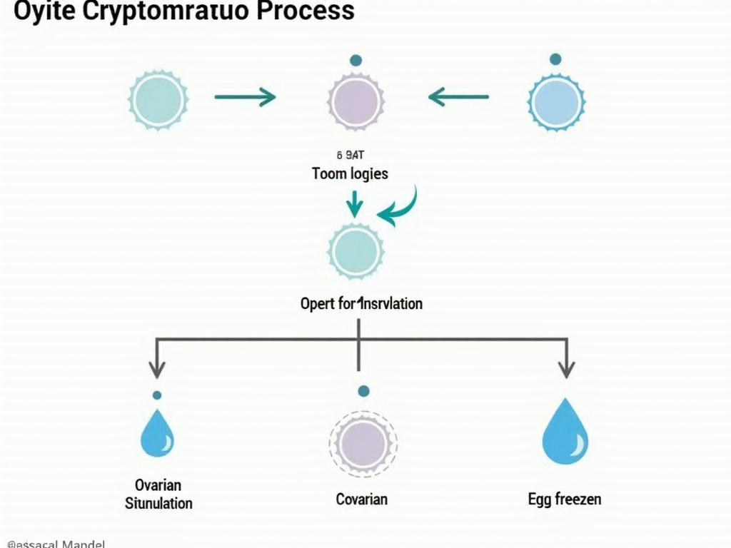 Diagram of oocyte cryopreservation process