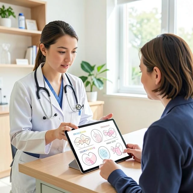 Fertility specialist explaining IVF treatment steps to a patient