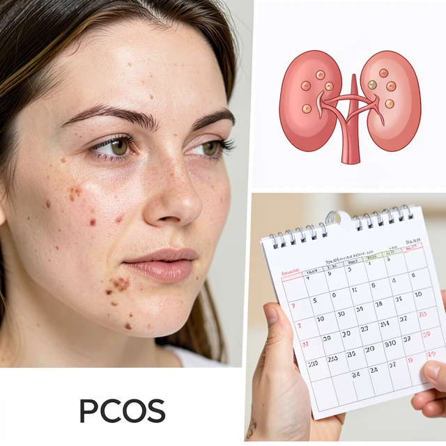 Visual representation of common PCOS symptoms