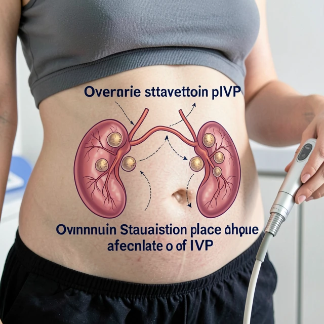 Ovaries with multiple follicles during IVF ovarian stimulation