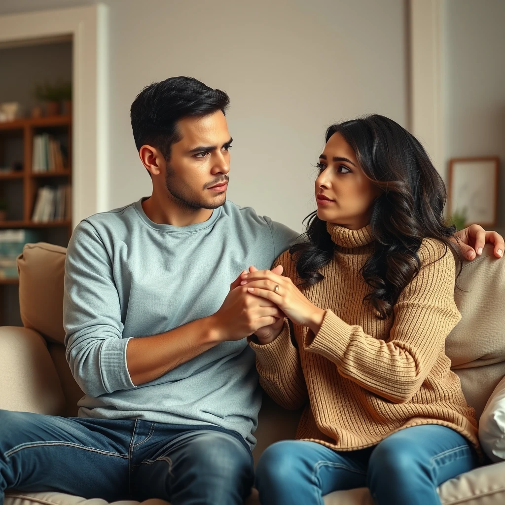 A couple holding hands for emotional support during infertility struggles