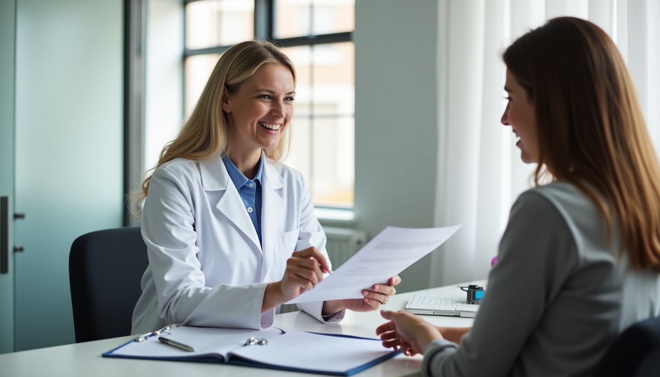Doctor consulting a patient and explaining results.