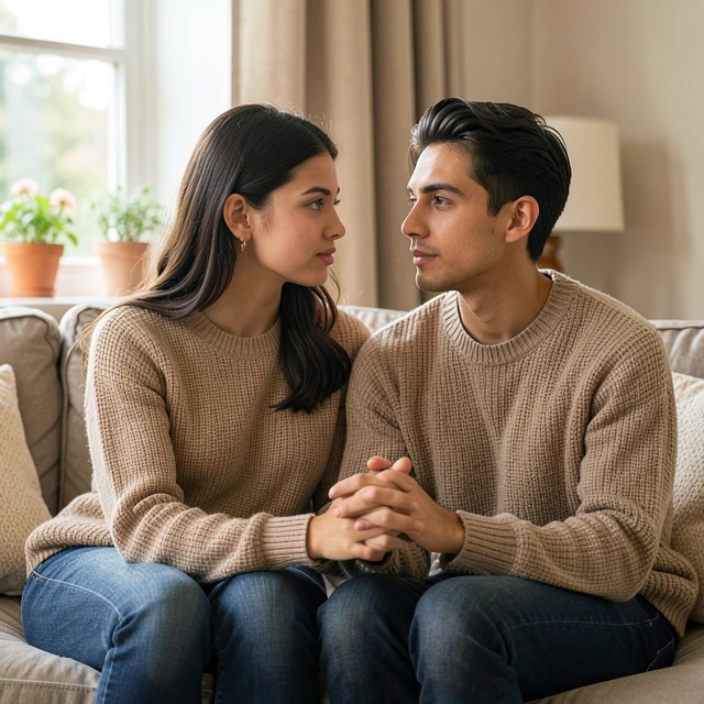 Couple supporting each other while coping with infertility challenges