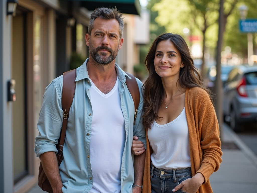 Couple outside fertility clinic