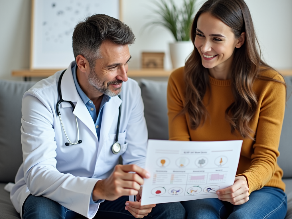 Doctor consulting with couple about fertility