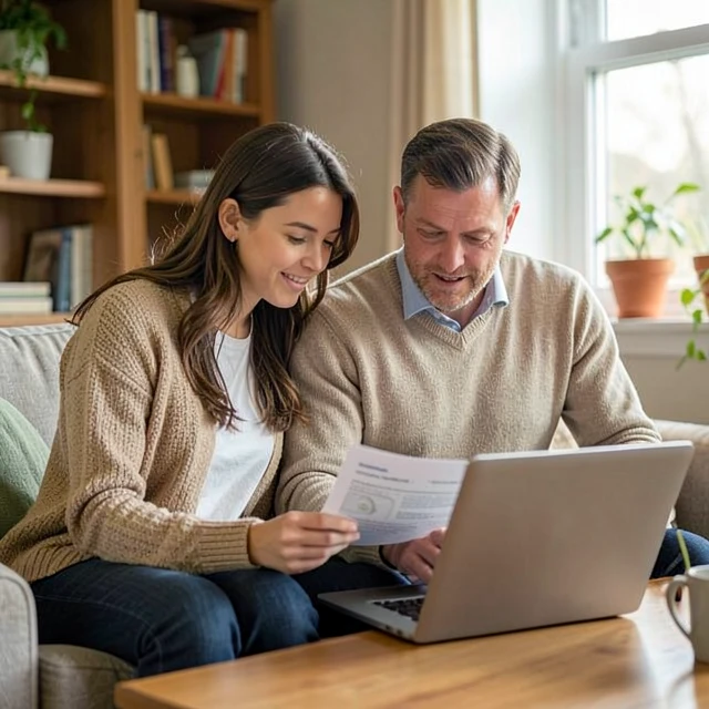 Couple reviewing ASRM fertility resources together at home