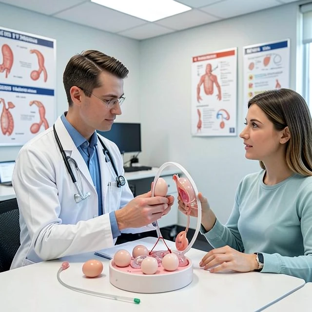 Doctor discussing IVF procedure with patient