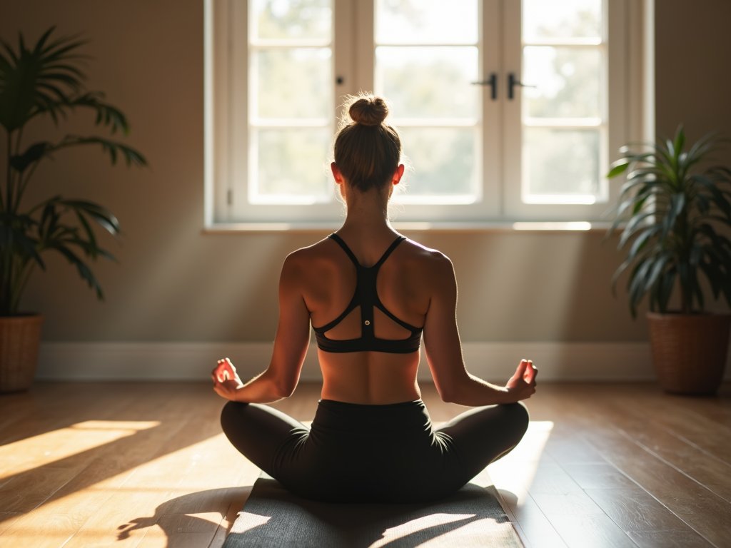 A person practicing yoga to find peace and strength.