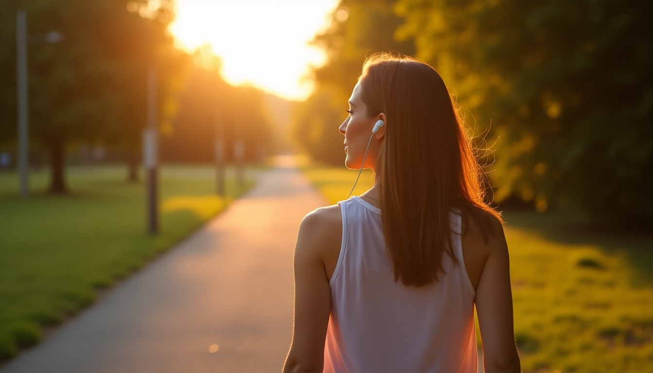 Woman walking during infertility journey